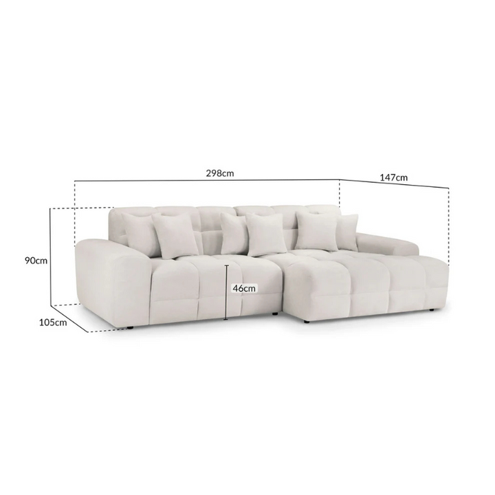 Jacob Right Hand Corner Sofa – Beige | Contemporary L-Shaped Sofa