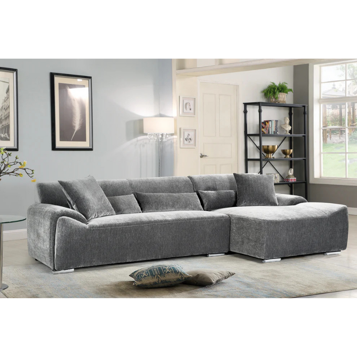 Modena Right Hand Corner Sofa – Charcoal | Contemporary L-Shaped Sofa