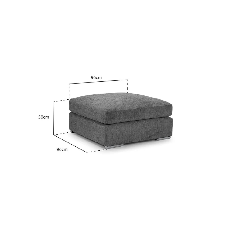 Naples Grey Footstool | Modern Fabric Ottoman for Comfort & Style