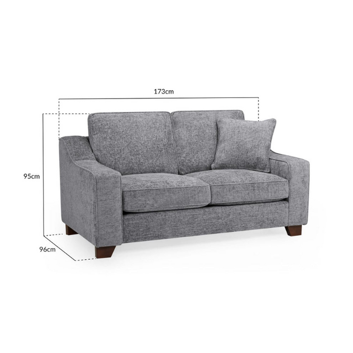 Nebraska 2 Seater Sofa – Slate | Modern Compact Fabric Sofa for Contemporary Living