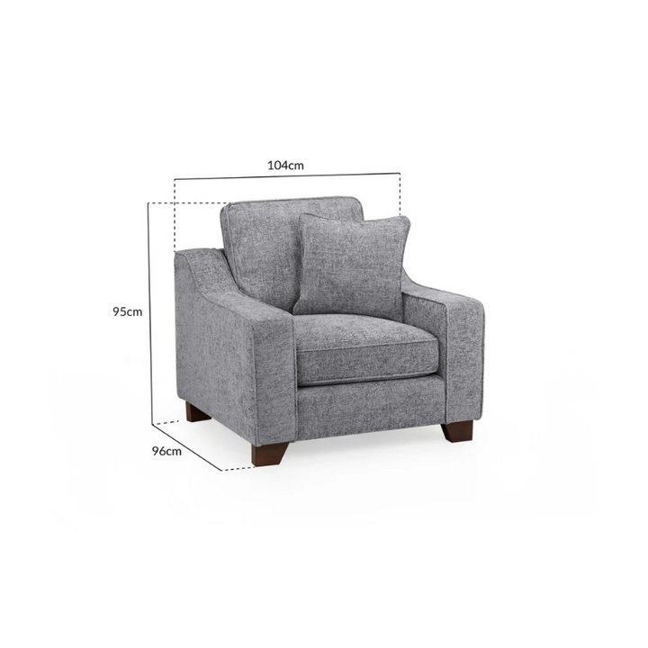 Nebraska Armchair – Slate | Modern Grey Fabric Accent Chair for Stylish Comfort