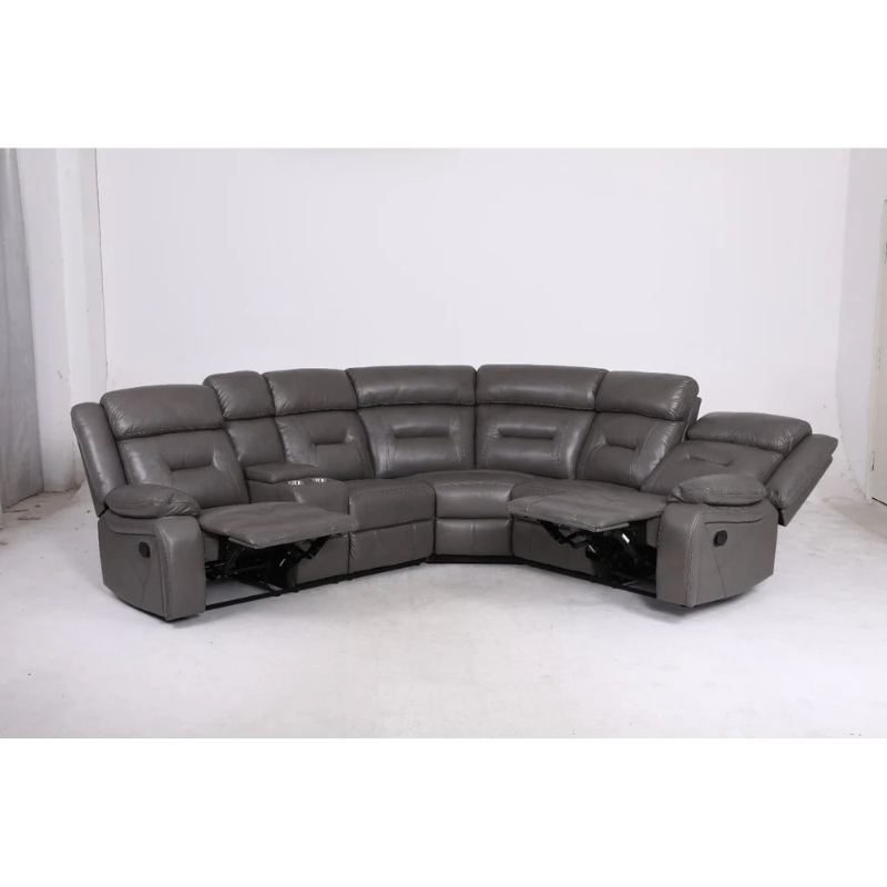 Poppy Large Corner Recliner Sofa – Grey | Spacious Reclining Sofa for Modern Living Rooms