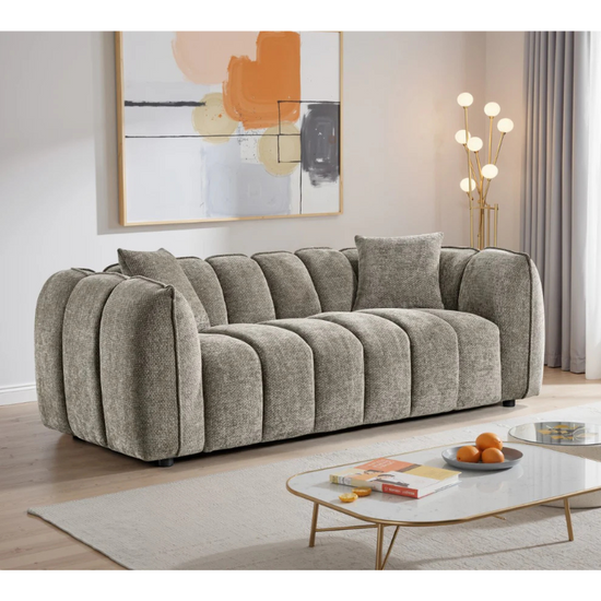 Venice 3 Seater Sofa – Mocha | Spacious Mocha Fabric Sofa for Modern Living Rooms