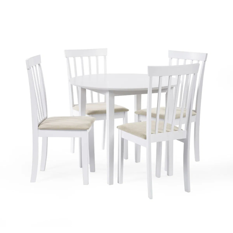 Orwell Dining Set – Solid Oak Dining Table with 4 Chairs in Natural Finish