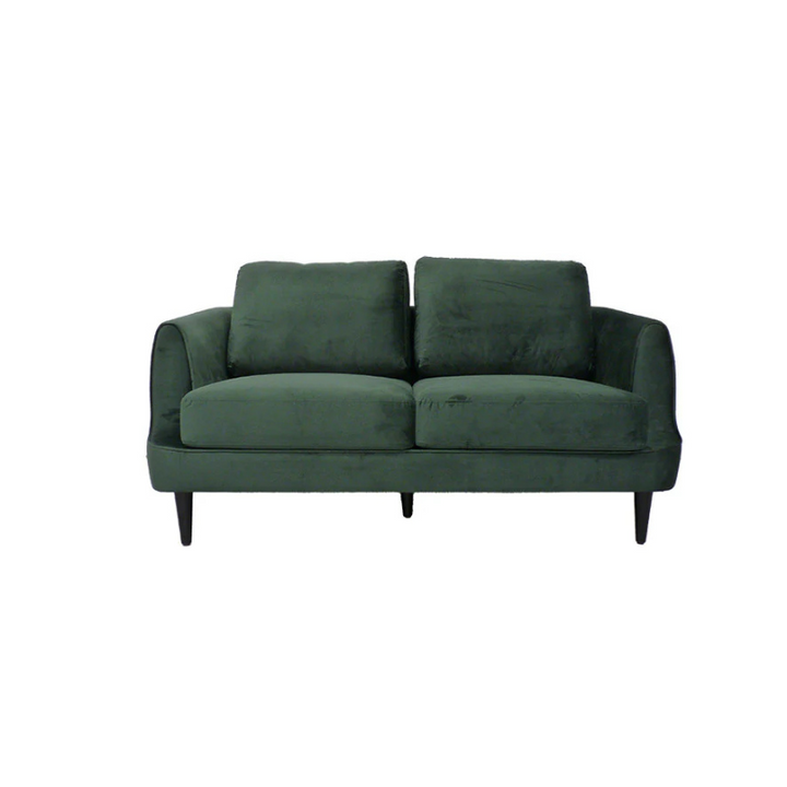 Gustav 2-Seater Sofa – Forest Green Velvet | Art Deco Compact Sofa