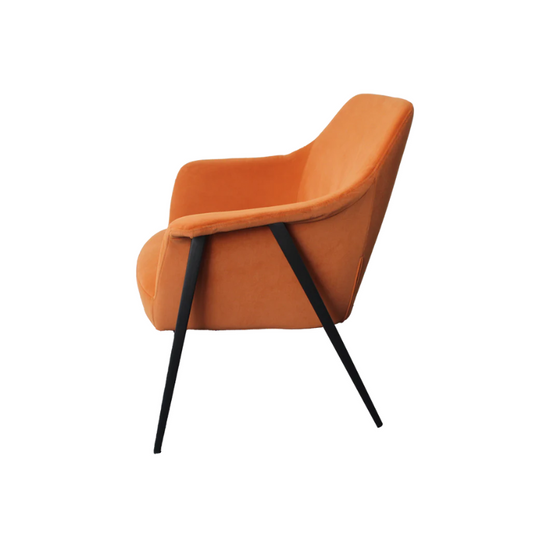 Tennyson Armchair – Sunburst Orange | Vibrant Velvet Accent Chair for Modern Living