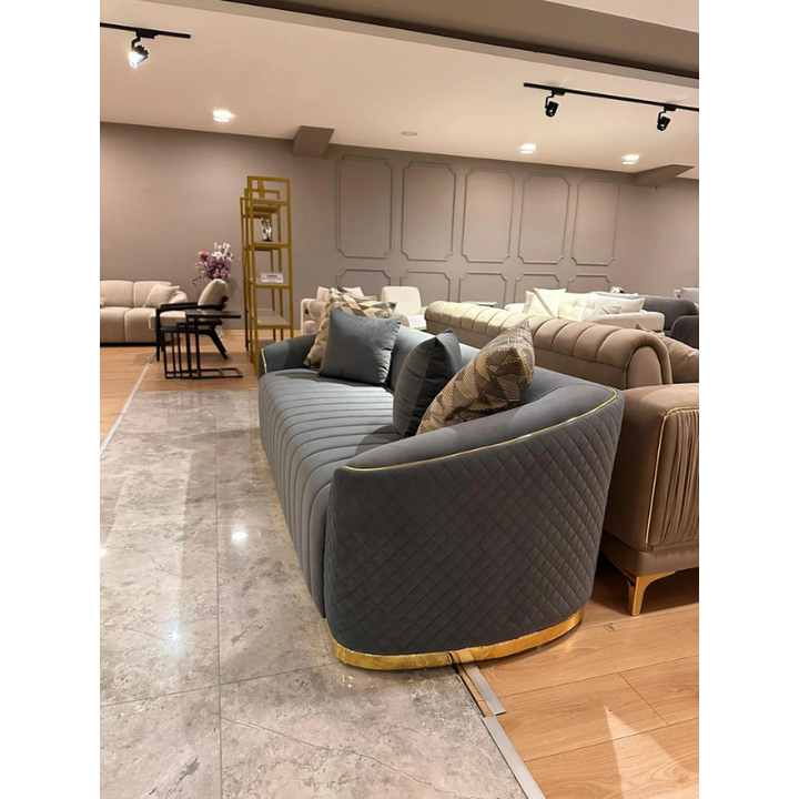 Dubai Grey 3-Seater Sofa | Spacious Comfort with Modern Elegance