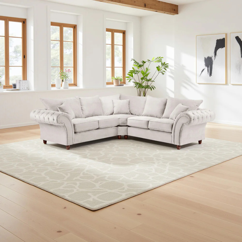 Windsor Fullback Sofa Stone Large Corner – Spacious Elegance for Family Living