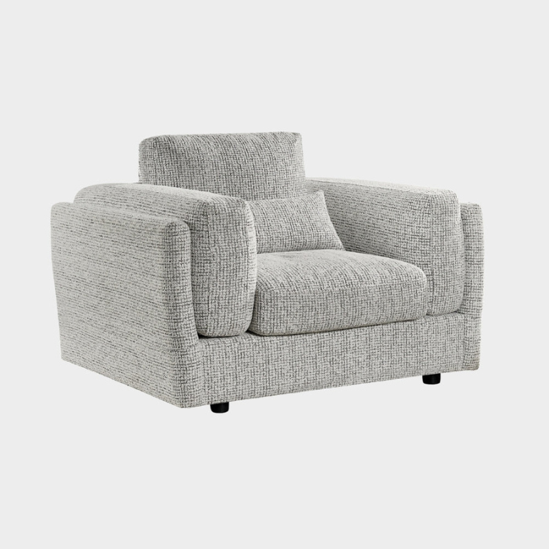 Bari Grey Armchair | Modern Upholstered Accent Chair for Contemporary Interiors