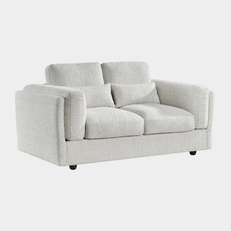 Bari Beige 2 Seater Sofa | Modern Compact Upholstered Living Room Sofa