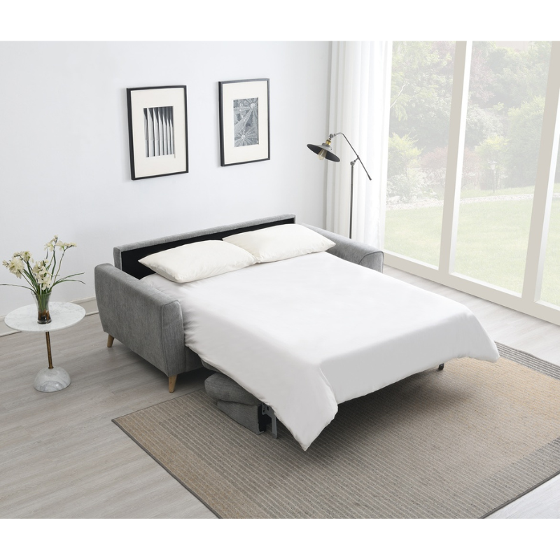 Sofia Grey Sofabed | Modern Fabric Sofa Bed for Living & Guest Spaces