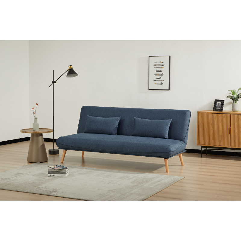 Arga Blue Sofa Bed | Modern Compact Fabric Sofa Bed for Guests & Small Spaces