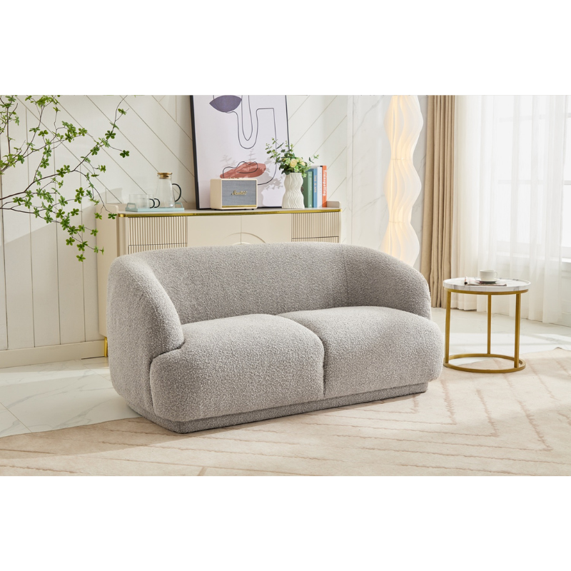 Aria Taupe 2 Seater Sofa | Modern Compact Fabric Sofa