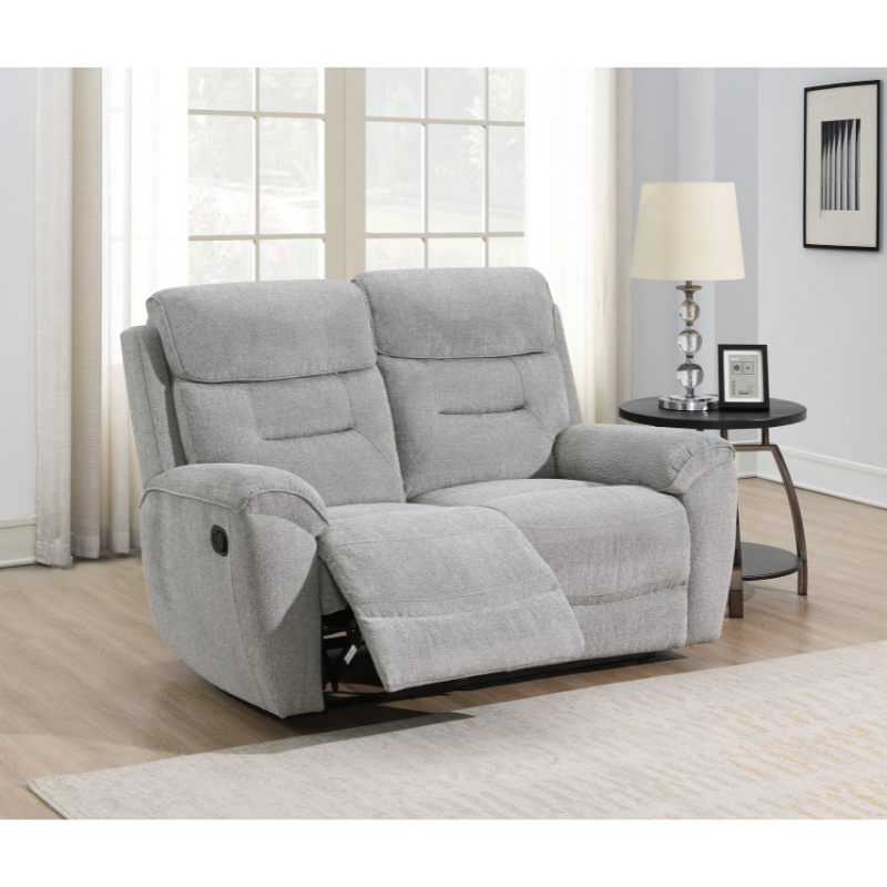 Canterbury Light Grey 2 Seater Manual Sofa | Modern Fabric Compact Sofa