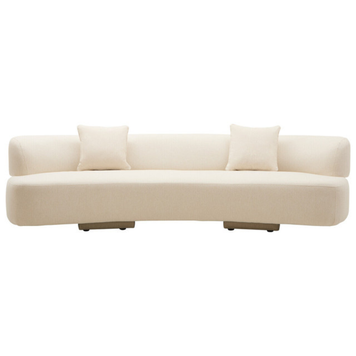 Ozzano Cream Linen 3 Seater Sofa | Modern Neutral Fabric Sofa