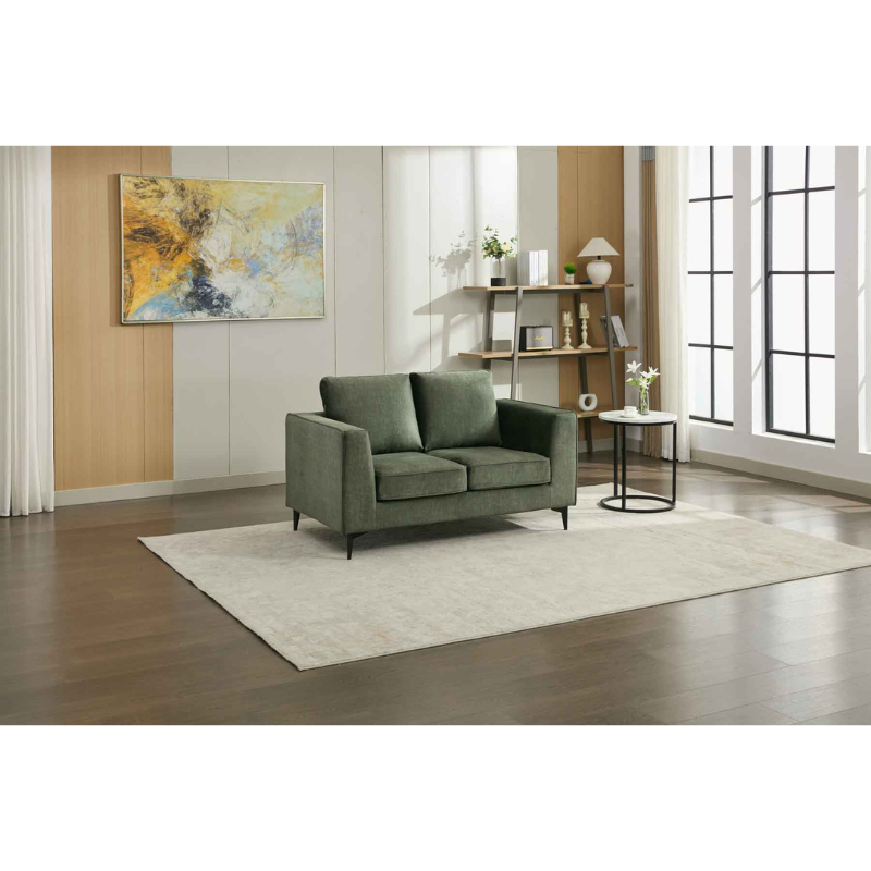 Carmen Moss Green 2 Seater Sofa | Compact Modern Fabric Sofa