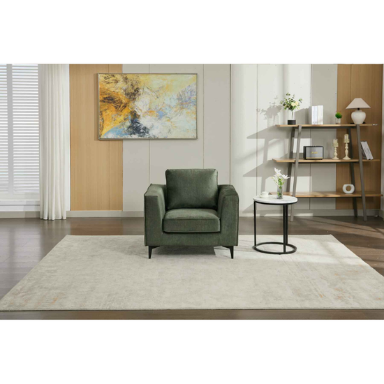 Carmen Moss Green Fabric Armchair | Modern Accent Chair