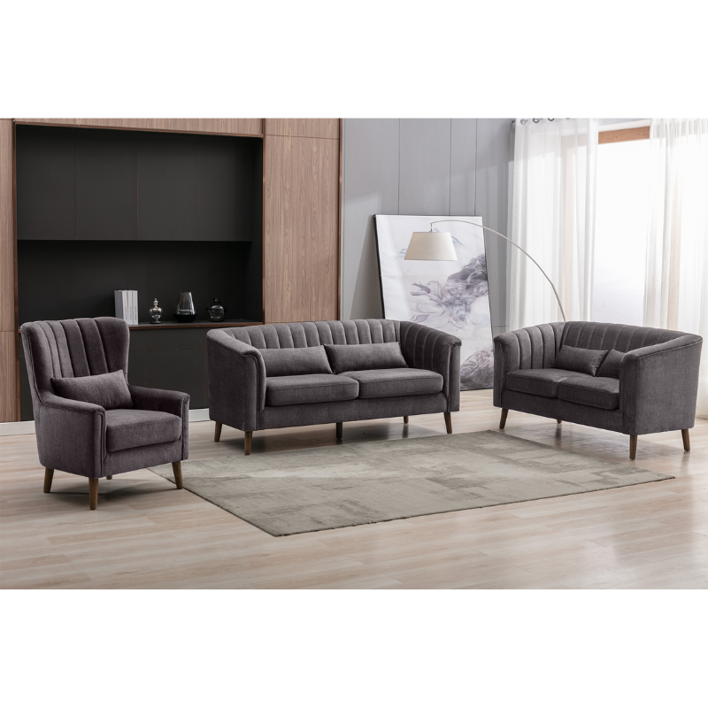 Charlotte Graphite 3 Seater Sofa | Modern Fabric Sofa