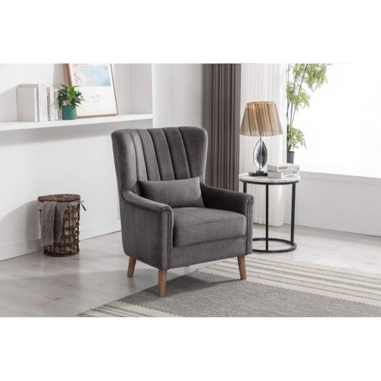 Charlotte Graphite Fabric Armchair | Modern Accent Chair