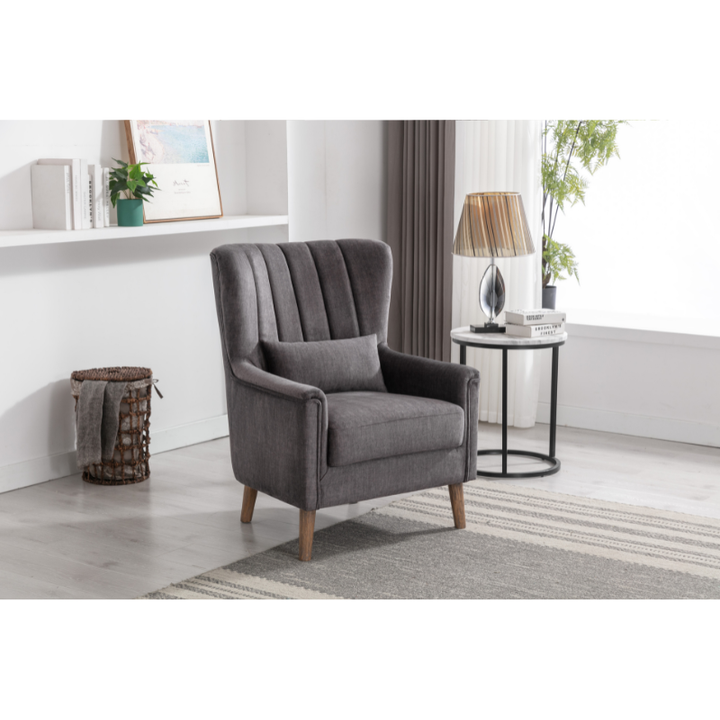 Charlotte Graphite Fabric Armchair | Modern Accent Chair