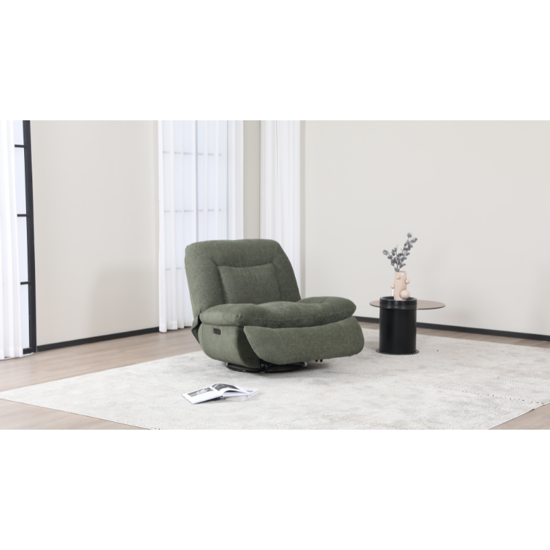 Ebba Green Rocker Swivel Recliner Chair | Comfortable Fabric Recliner
