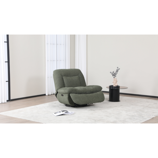 Ebba Green Rocker Swivel Recliner Chair | Comfortable Fabric Recliner