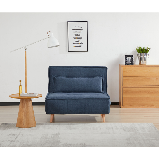 Ebro Blue Foldable Sofa Bed | Compact & Functional Fabric Sofa