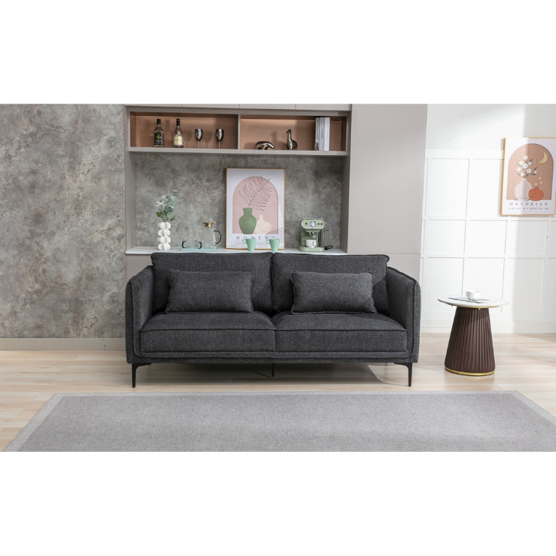 Landon Dark Grey 3 Seater Sofa | Modern Fabric Sofa for Contemporary Living