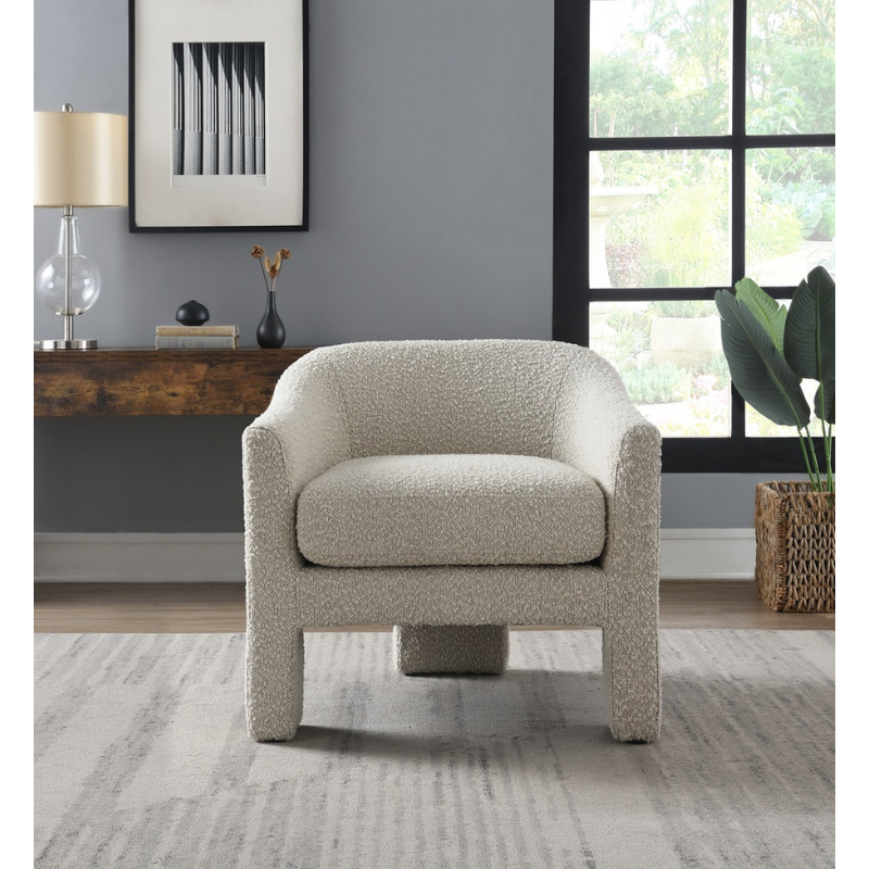 Lilou Cream Accent Chair | Modern Fabric Armchair for Contemporary Living