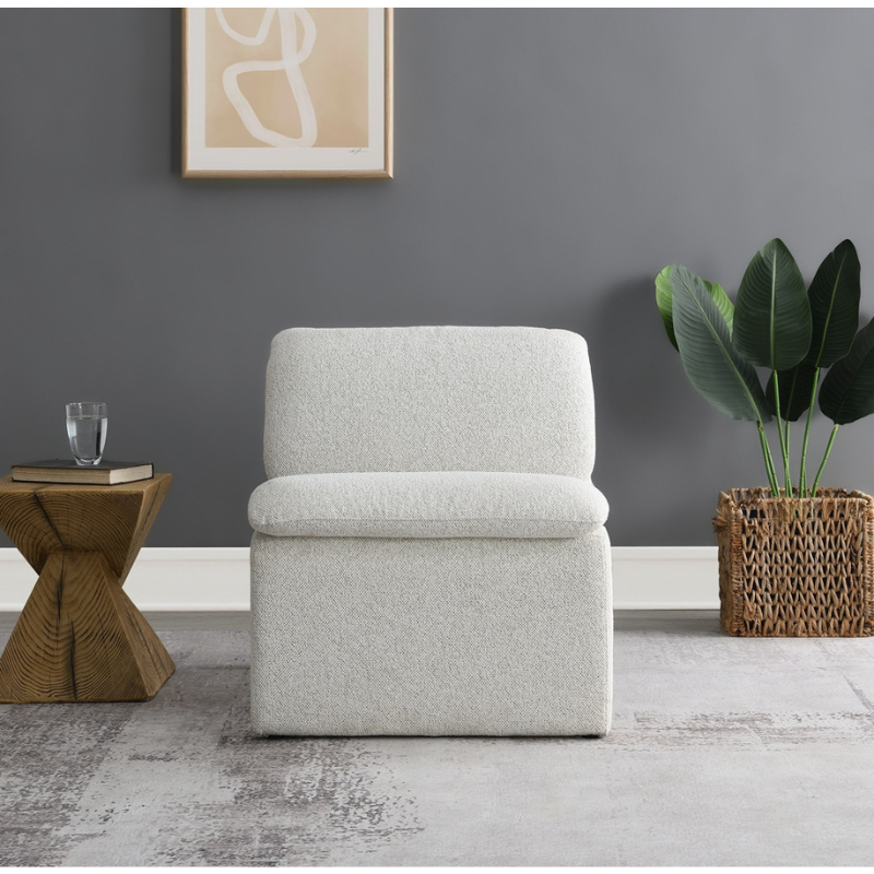 Miami Cream Armchair | Modern Fabric Accent Chair for Stylish Living