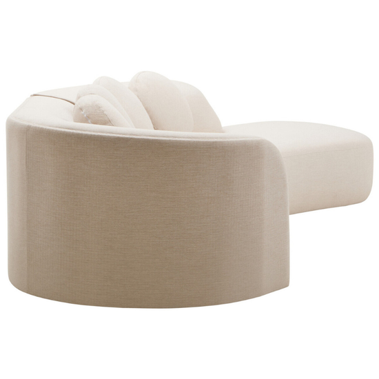 Ovada Cream Linen 3 Seater Curved Sofa – Modern Elegance & Luxurious Comfort | Luxe Living Furniture