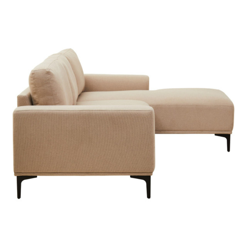 Toulon 3 Seat Natural Fabric Right Chaise Sofa – Modern Relaxed Comfort | Luxe Living Furniture