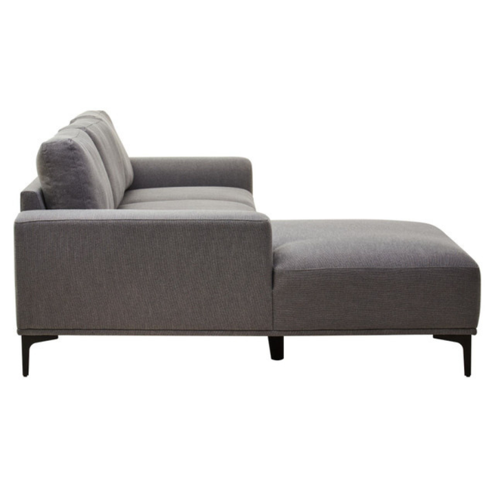 Toulon 3 Seat Grey Fabric Left Chaise Sofa – Contemporary Style & Everyday Comfort | Luxe Living Furniture