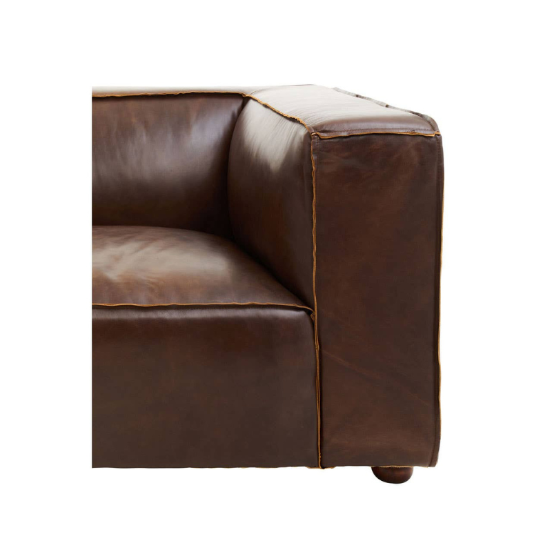 King Two Seater Mexico Brown Leather Sofa – Timeless Craftsmanship & Modern Comfort | Luxe Living Furniture