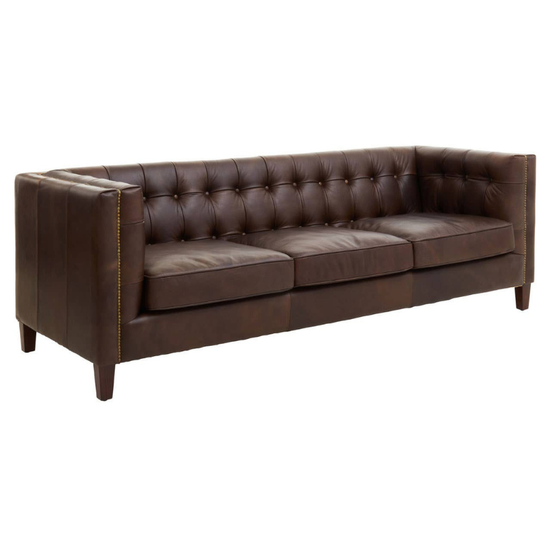 King Three Seater Tufted Back Leather Sofa – Timeless Elegance & Lasting Comfort | Luxe Living Furniture