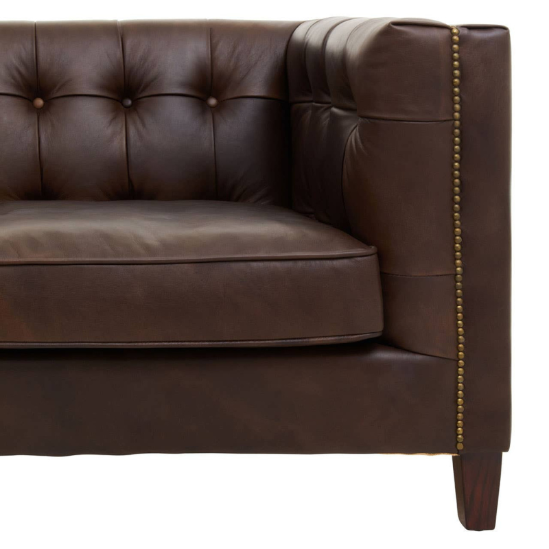 King Three Seater Tufted Back Leather Sofa – Timeless Elegance & Lasting Comfort | Luxe Living Furniture