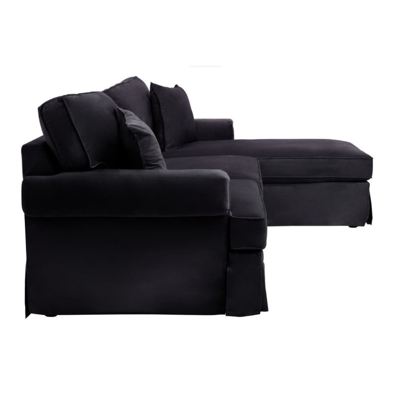 Ralph Three Seat Black Velvet Right Chaise Sofa – Modern Luxury & Elegant Comfort | Luxe Living Furniture