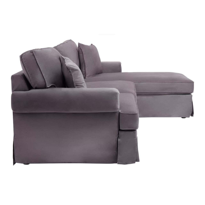 Ralph Three Seat Grey Velvet Right Chaise Sofa – Modern Comfort & Elegant Style | Luxe Living Furniture