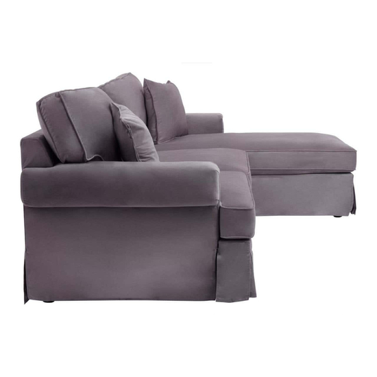 Ralph Three Seat Grey Velvet Right Chaise Sofa – Modern Comfort & Elegant Style | Luxe Living Furniture