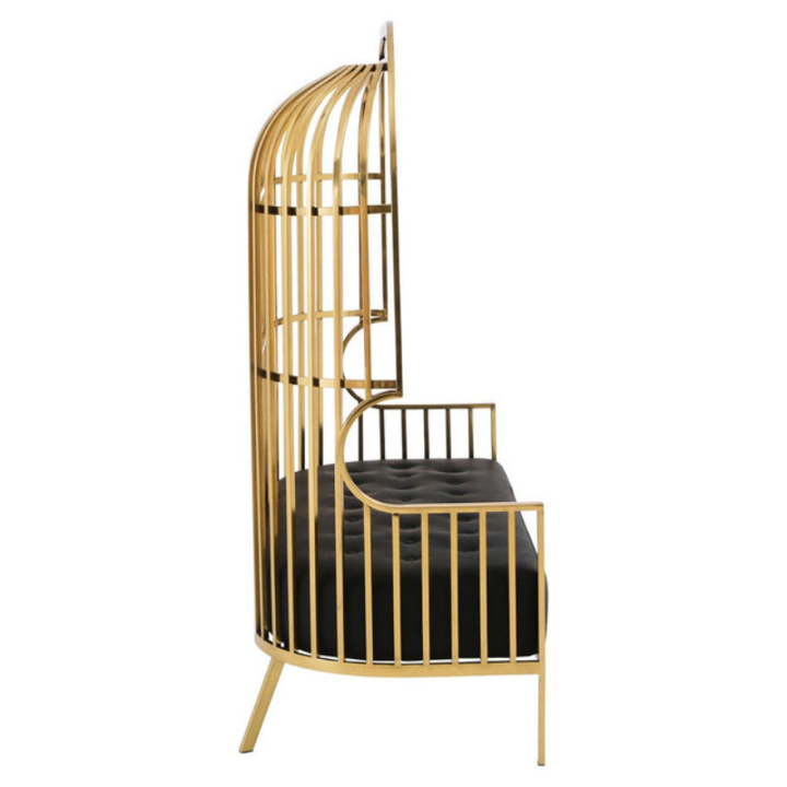 Eliza Gold Dome Cage Two Seat Sofa – Glamorous Statement Seating | Luxe Living Furniture