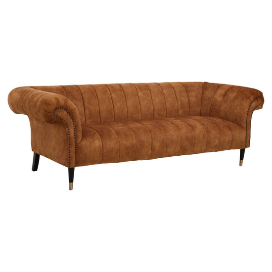 Siena Three Seat Gold Velvet Sofa – Luxurious Statement Piece with Modern Elegance | Luxe Living Furniture