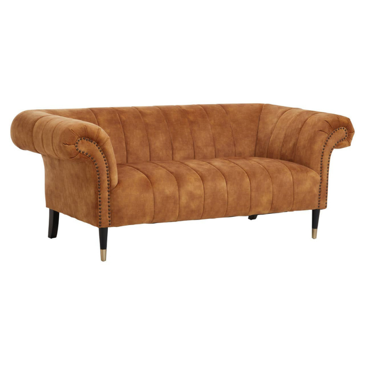 Siena Two Seat Gold Velvet Sofa – Modern Glamour & Luxurious Comfort | Luxe Living Furniture