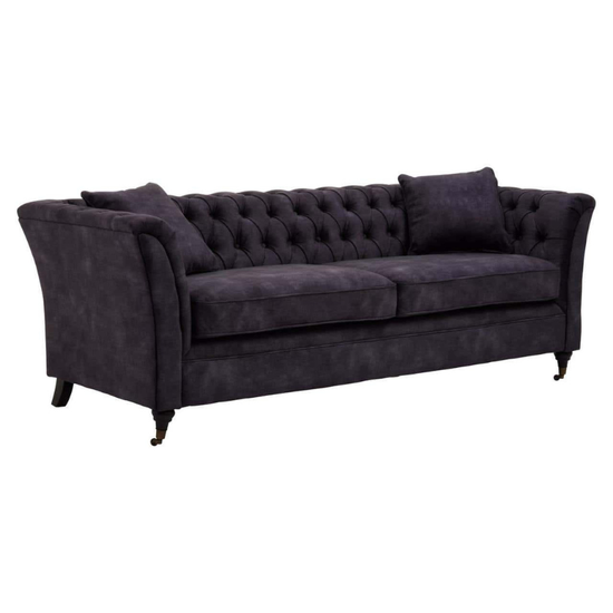 Sabrina Three Seat Grey Velvet Sofa – Timeless Elegance & Luxurious Comfort | Luxe Living Furniture