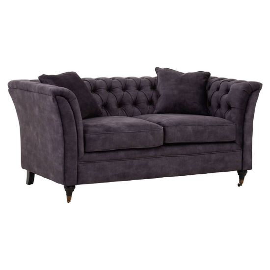 Sabrina Two Seat Grey Velvet Sofa – Modern Elegance & Luxurious Comfort | Luxe Living Furniture