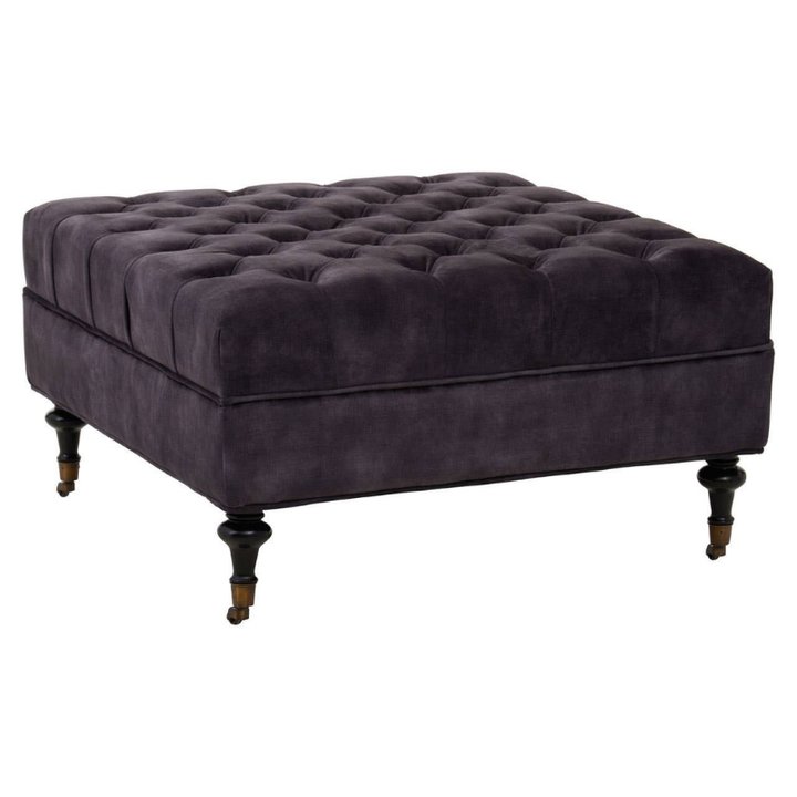 Sabrina Grey Velvet Ottoman – Elegant Versatility & Luxurious Comfort | Luxe Living Furniture