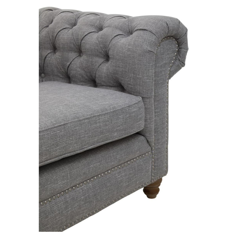 Stella Three Seat Grey Linen Sofa – Contemporary Comfort & Timeless Elegance | Luxe Living Furniture