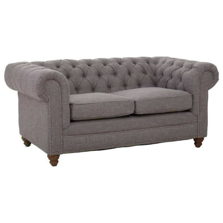 Stella Two Seat Grey Linen Sofa – Modern Style & Everyday Comfort | Luxe Living Furniture