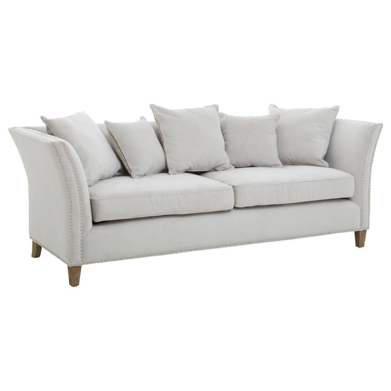 Sutton Three Seat Grey Fabric Sofa – Contemporary Comfort & Timeless Design | Luxe Living Furniture
