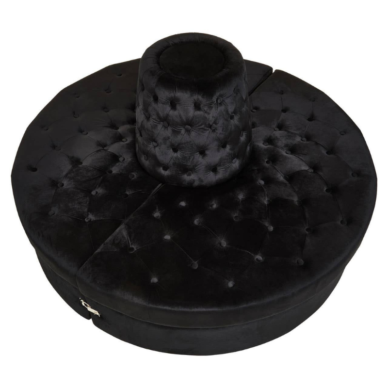 Hartford Black Velvet Modular Round Sofa – Luxurious Modern Design & Custom Comfort | Luxe Living Furniture