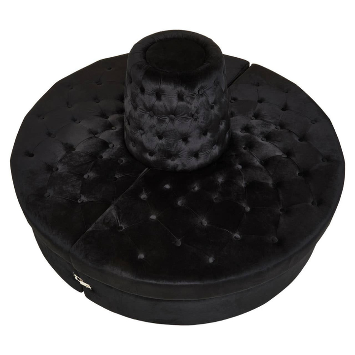Hartford Black Velvet Modular Round Sofa – Luxurious Modern Design & Custom Comfort | Luxe Living Furniture